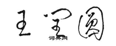 駱恆光王閏圓草書個性簽名怎么寫