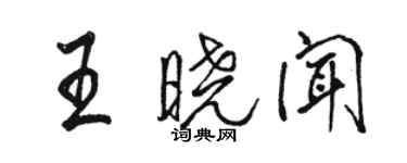 駱恆光王曉聞行書個性簽名怎么寫