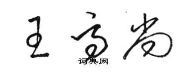 駱恆光王高尚草書個性簽名怎么寫