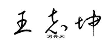 梁錦英王志坤草書個性簽名怎么寫