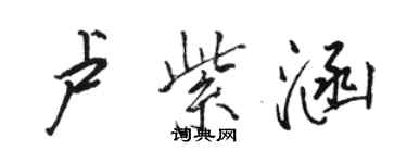 駱恆光盧紫涵行書個性簽名怎么寫