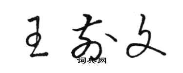 駱恆光王前文草書個性簽名怎么寫