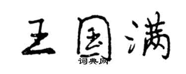 曾慶福王國滿行書個性簽名怎么寫