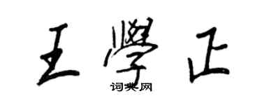 王正良王學正行書個性簽名怎么寫