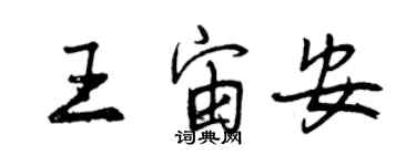 曾慶福王宙安行書個性簽名怎么寫