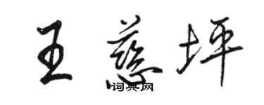 駱恆光王慈坪行書個性簽名怎么寫