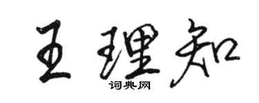 駱恆光王理知行書個性簽名怎么寫