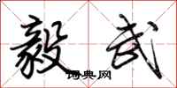 荊霄鵬毅武行書怎么寫