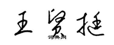 梁錦英王賢挺草書個性簽名怎么寫