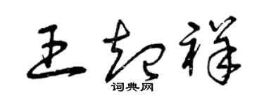 曾慶福王起祥草書個性簽名怎么寫