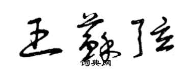 曾慶福王蘇弦草書個性簽名怎么寫