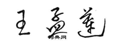 駱恆光王孟蓮草書個性簽名怎么寫