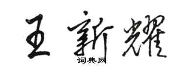 駱恆光王新耀行書個性簽名怎么寫