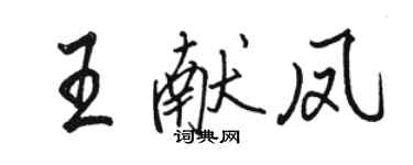 駱恆光王獻鳳行書個性簽名怎么寫