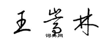 梁錦英王嵩林草書個性簽名怎么寫