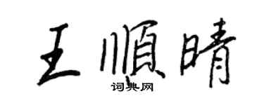 王正良王順晴行書個性簽名怎么寫
