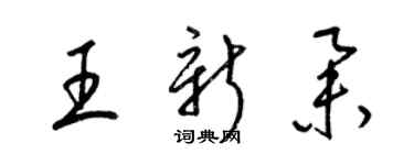 梁錦英王新舉草書個性簽名怎么寫