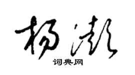 梁錦英楊澎草書個性簽名怎么寫