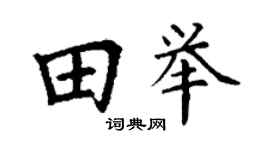 丁謙田舉楷書個性簽名怎么寫
