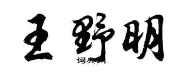 胡問遂王野明行書個性簽名怎么寫