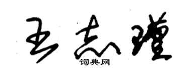 朱錫榮王志瑾草書個性簽名怎么寫