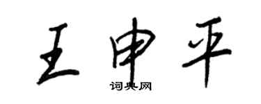 王正良王申平行書個性簽名怎么寫