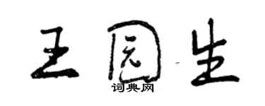 曾慶福王園生行書個性簽名怎么寫