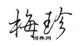 駱恆光梅珍行書個性簽名怎么寫