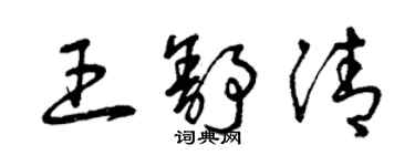 曾慶福王舒清草書個性簽名怎么寫