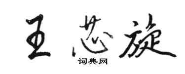 駱恆光王芯旋行書個性簽名怎么寫