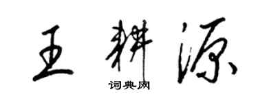 梁錦英王耕源草書個性簽名怎么寫