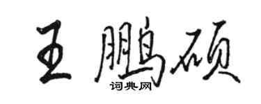 駱恆光王鵬碩行書個性簽名怎么寫
