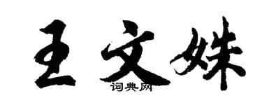 胡問遂王文姝行書個性簽名怎么寫