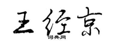 曾慶福王經京行書個性簽名怎么寫
