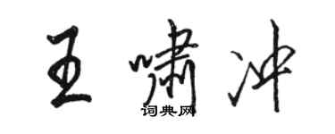 駱恆光王嘯沖行書個性簽名怎么寫