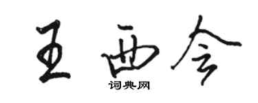 駱恆光王西會行書個性簽名怎么寫