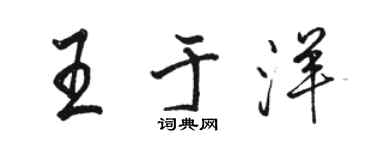 駱恆光王于洋行書個性簽名怎么寫
