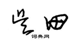 朱錫榮吳田草書個性簽名怎么寫