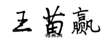 曾慶福王苗贏行書個性簽名怎么寫