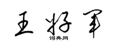 梁錦英王好軍草書個性簽名怎么寫