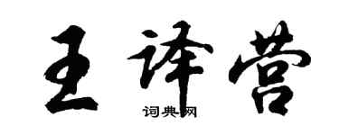 胡問遂王譯營行書個性簽名怎么寫