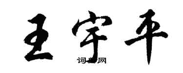胡問遂王宇平行書個性簽名怎么寫