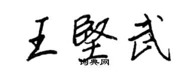王正良王堅武行書個性簽名怎么寫