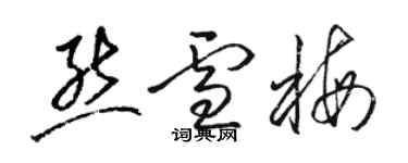 駱恆光熊雪梅草書個性簽名怎么寫