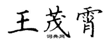 丁謙王茂霄楷書個性簽名怎么寫