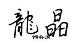 王正良龍晶行書個性簽名怎么寫