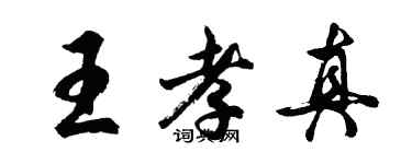 胡問遂王孝真行書個性簽名怎么寫