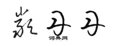 駱恆光嚴丹丹草書個性簽名怎么寫
