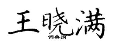 丁謙王曉滿楷書個性簽名怎么寫