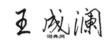 駱恆光王成瀾行書個性簽名怎么寫